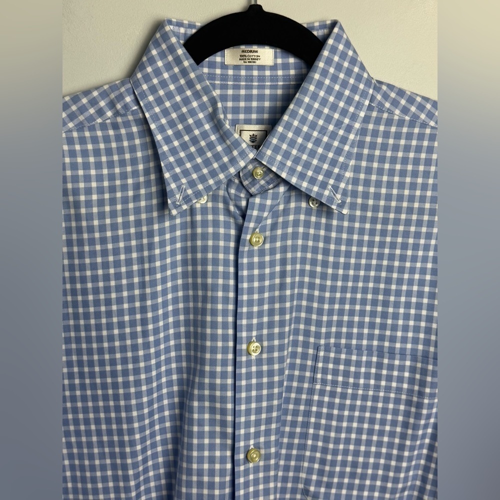 Peter Millar Button Down Blue Gingham Long sleeve… - image 9